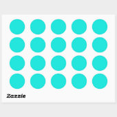 Heldere Turquoise Solid Color Ronde Sticker (Vel)