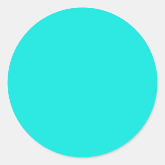 Heldere Turquoise Solid Color Ronde Sticker (Voorkant)