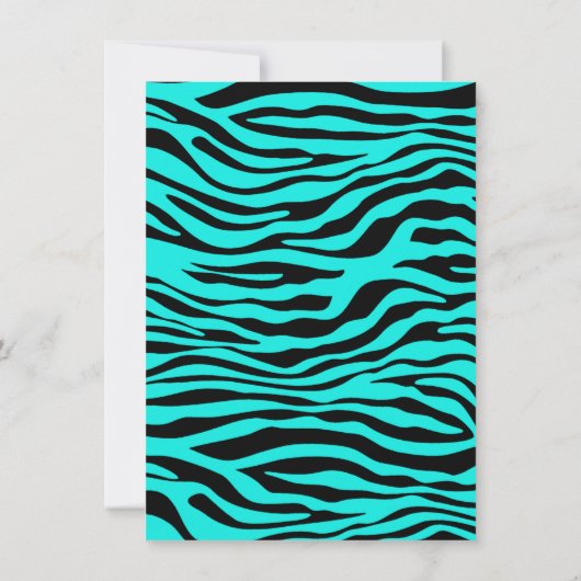 Heldere turquoise zebra strepen Animal Print Kaart (Achterkant)