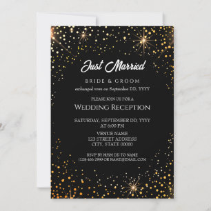 Heldere twinkelende lichten bruiloft receptie kaart