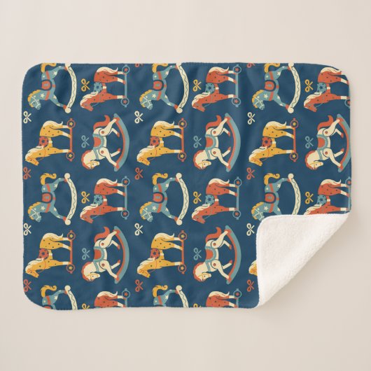 heldere vectorillustratie van schommelende horens sherpa deken (Voorkant (horizontaal))