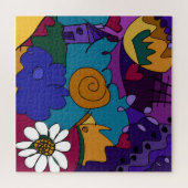 Heldere, veelkleurige digitale doodle legpuzzel (Horizontaal)