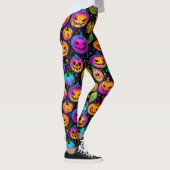 Heldere, veelkleurige Halloween Pumpkin Pattern Le Leggings (Rechts)