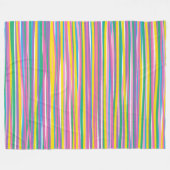 Heldere verticale zomerstrepen fleece deken (Voorkant (Horizontaal))