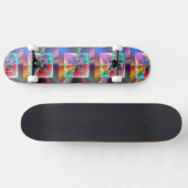 Heldere vierkantjes skateboard (Horizontaal)
