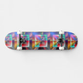 Heldere vierkantjes skateboard (Horizontaal)