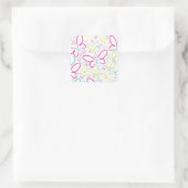 Heldere vlinders vierkante sticker (Tas)
