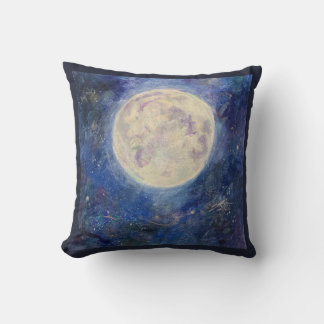 Heldere Volle Maan Nachtelijke Hemel Maureen Girar Kussen