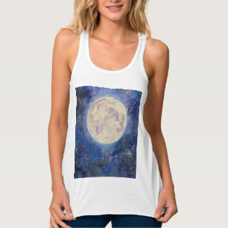 Heldere Volle Maan Nachtelijke Hemel Maureen Girar Tanktop