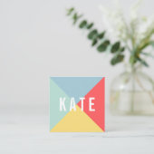 Heldere vrolijke kleuren vierkant Visitekaartje (Staand voorkant)