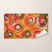 Heldere Warm Circles en Swirls Origineel Abstract Bad Handdoek (Handdoek)