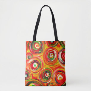Heldere Warm Circles en Swirls Origineel Abstract Draagtas