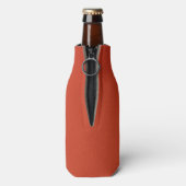 Heldere Warm Red Grainy Texture Flesjeskoeler (Fles Achterkant)