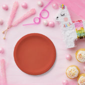 Heldere Warm Red Grainy Texture Papieren Bordje (Feest)