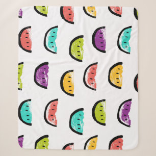 Heldere watermeloenen: kleurrijk naadloos patroon. sherpa deken