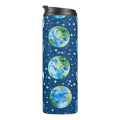 HELDERE WATERVERF AARDE DAG PLANETEN THERMOSBEKER (Geroteerd rechts)