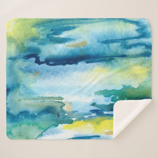 Heldere waterverf abstracte achtergrond. Waterverf Sherpa Deken (Voorkant (horizontaal))