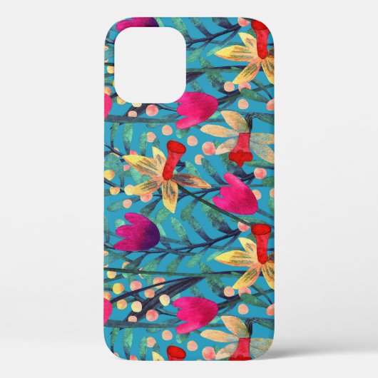 Heldere Waterverf: bloemnaadloos ontwerp. Case-Mate iPhone Case (Achterkant)