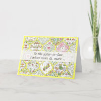 Heldere Waterverf Floral schoonzuster Birthday