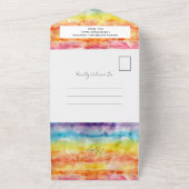Heldere Waterverf Gradient Rainbow Gay Wedding All In One Uitnodiging (Buitenkant)