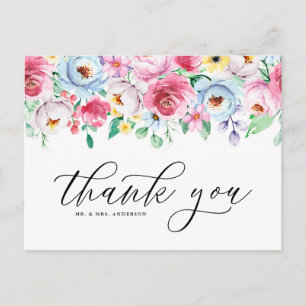 Heldere Waterverf Pastel Floral Garland Hartelijk  Briefkaart