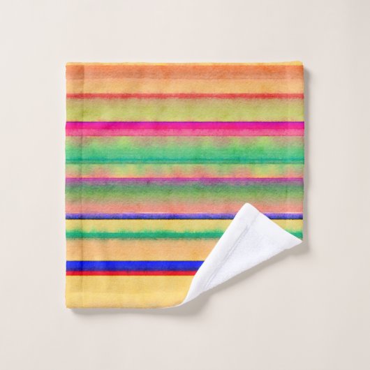 Heldere waterverf strepen bad handdoek (Wasdoekje)
