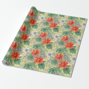 Heldere waterverven bloemen cadeaupapier