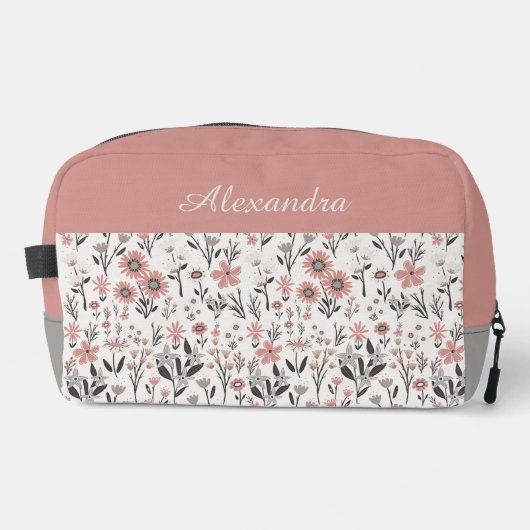 Heldere wilde bloem bladeren toilettasje (Voorkant)