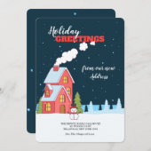 Heldere Winter Night Open House Kaart (Voorkant / Achterkant)