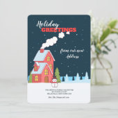 Heldere Winter Night Open House Kaart (Staand voorkant)