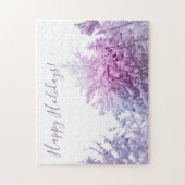 Heldere winterdag Roze Violet getint Snowy bomen Legpuzzel (Verticaal)