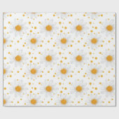 Heldere witte madeliefjes met gele centra cadeaupapier (Vlak)