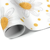 Heldere witte madeliefjes met gele centra cadeaupapier (Rol Hoek)