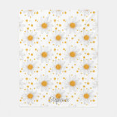 Heldere witte madeliefjes met gele centra fleece deken (Voorkant)