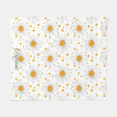 Heldere witte madeliefjes met gele centra fleece deken (Voorkant (Horizontaal))