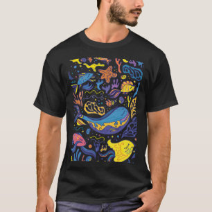 Heldere Zee Patroon - Zee Doodle tekening T-shirt