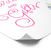 Heldere Zomer chique wilde bloemen bloemenbruidsbo Poster (Hoek)