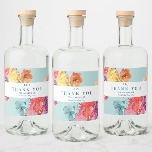 Heldere zomer "Dankuwel" etiket op de liquorfles (Flessen)