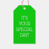 Heldere zomer polka stippen op wit gepersonaliseer cadeaulabel (Achterkant)