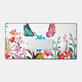 Heldere zomer Wildflower Border Design Bureaumat (Keyboard & Muis)