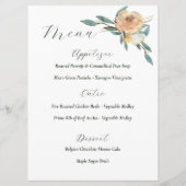 Heldere zomerbloemen bruiloft receptie menu (Achterkant)