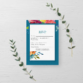 Heldere zomerkleurige turkooise Wedding RSVP