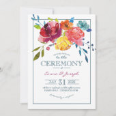 Heldere zomerzeemacht met gestreept bloedig huweli kaart (Voorkant)