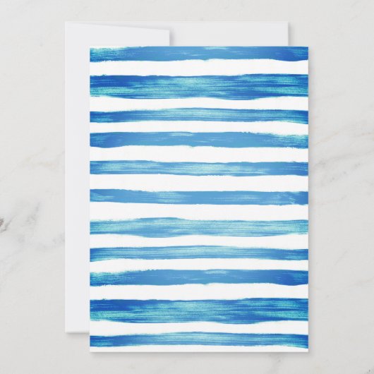 Heldere zomerzeemacht met gestreept bloedig huweli kaart (Achterkant)