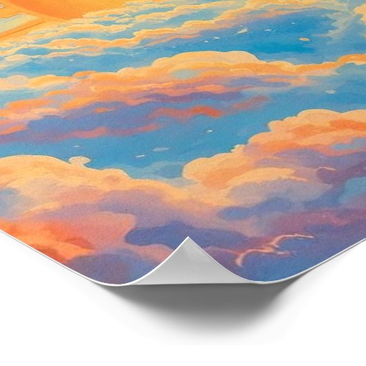 Heldere zon en zware wolken poster (Hoek)