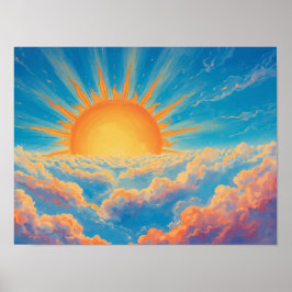 Heldere zon en zware wolken poster