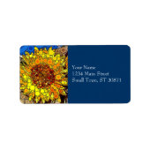 Heldere zonnebloem - digitale mozaïekkunst afdrukk etiket (Voorkant)