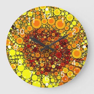Heldere zonnebloem - digitale mozaïekkunst afdrukk grote klok