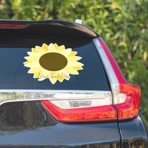 Heldere zonnebloem op blauw auto Auto Decel Sticker
