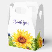 Heldere Zonnebloem Rustieke Bruiloft Favor Box Bedankdoosjes (Geopend)